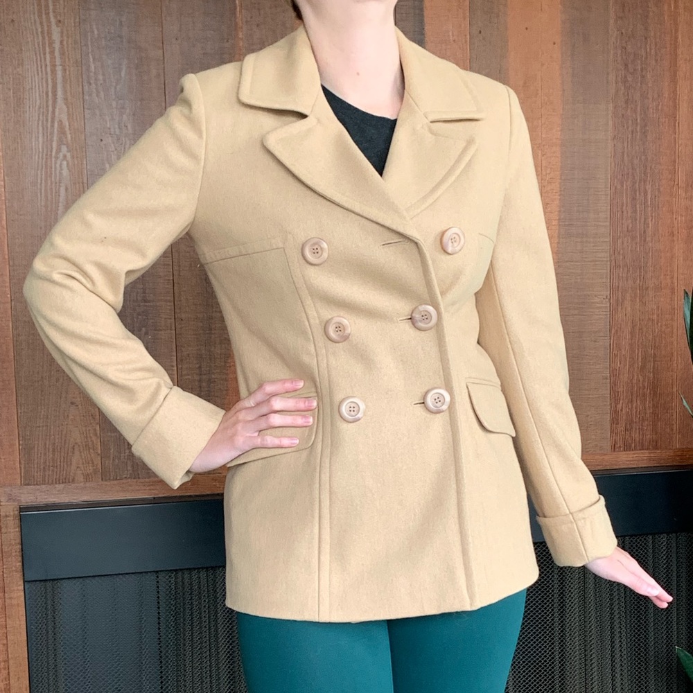 Moda International Camel Peacoat